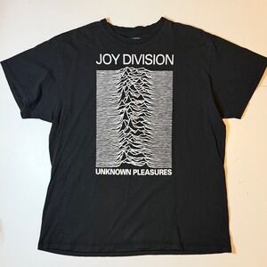 Joy Division Unknown Pleasures T-Shirt Mens XL Black Cotton Band Tee